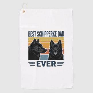 Serviette De Golf Best Schipperke Dad Ever Retro Dog Vector Design_1