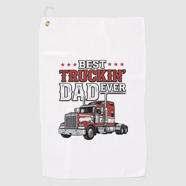 Serviette De Golf Best Truckin Dad Ever Vintage Truck Shirt Design_1 (Devant)