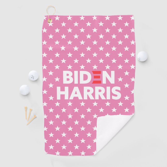 Serviette De Golf Biden Harris Étoile blanche Motif rose (En situation)