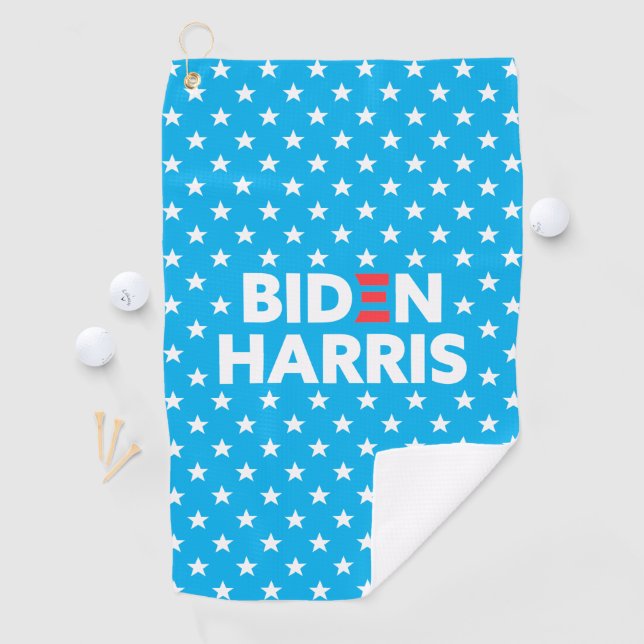 Serviette De Golf Biden Harris White Star Motif Blue (En situation)