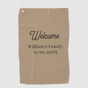 Serviette De Golf Bienvenue à la maison ajout du nom de famille inau