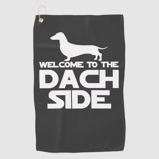 Serviette De Golf Bienvenue Sur Le Côté Dachshund (Devant)