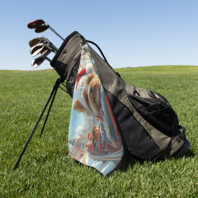 Serviette De Golf Biewer Terrier Dog Roller Dessous de verre Noël (Vert)