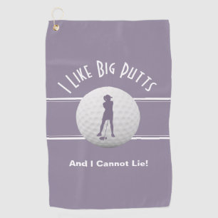 Serviette De Golf Big Putts Golfer Sports Drôle Humour pourpre mou
