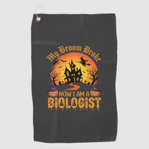 Serviette De Golf Biologiste d'Halloween Sorcière Maison Hantée Citr