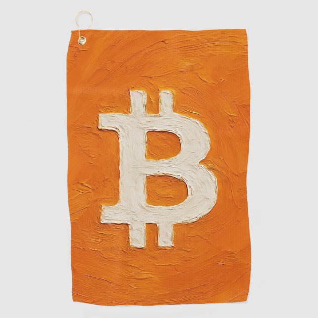 Serviette De Golf Bitcoin Standard (Huile, Style: 1) (Devant)
