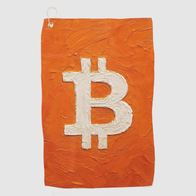 Serviette De Golf Bitcoin Standard (Huile, Style: 2) (Devant)