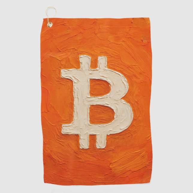 Serviette De Golf Bitcoin Standard (Huile, Style : 3) (Devant)
