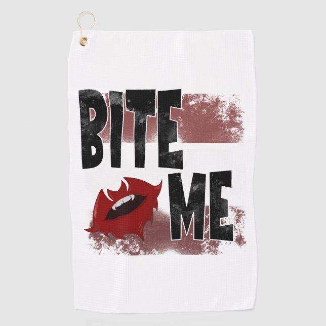Serviette De Golf Bite me - Citation Cool - Halloween - Bat (Devant)