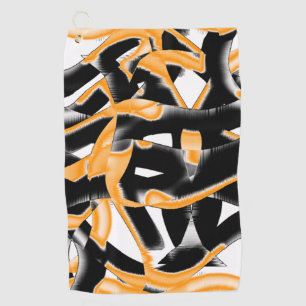 Serviette De Golf Bizarre mélange de cassettes brûlées, rayure bl