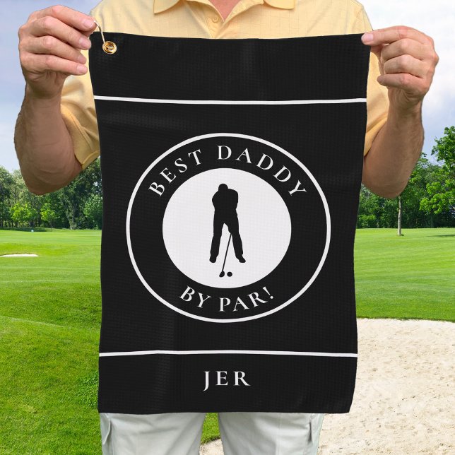 Serviette De Golf Black Best Daddy Par Par Golfer Monogrammed Sports (Créateur téléchargé)