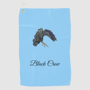 Serviette De Golf Black Crow Maître du temps Ciel personnalisé bleu