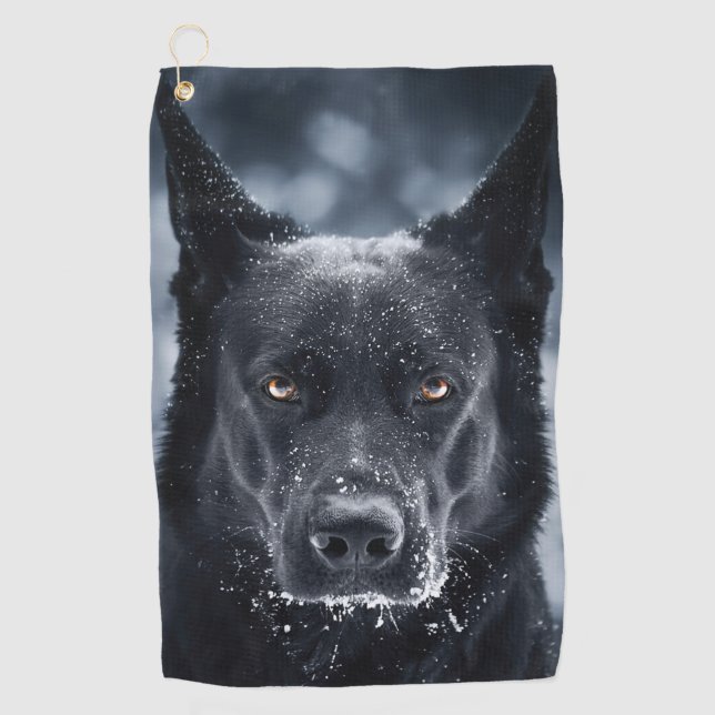Serviette De Golf Black German Shepherd (Devant)
