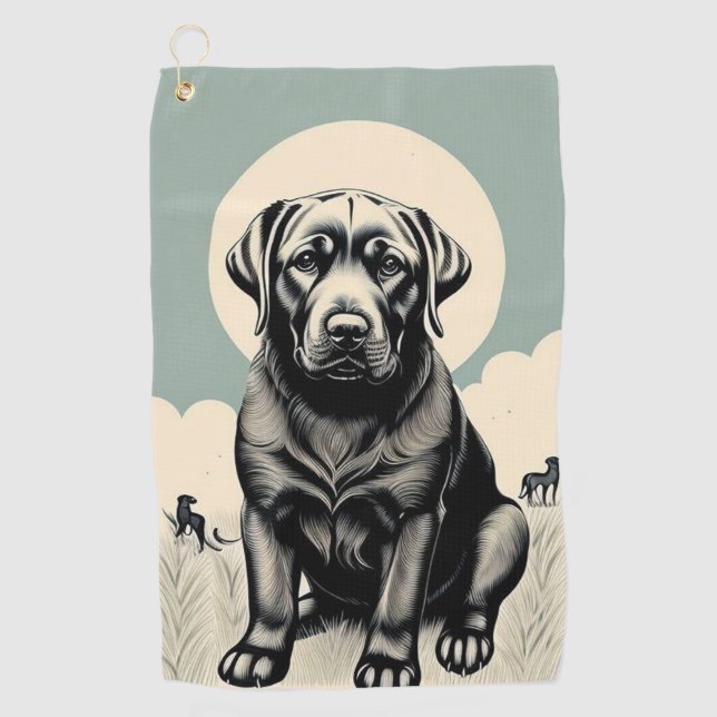 Serviette de golf Black Labador Retriever (Devant)