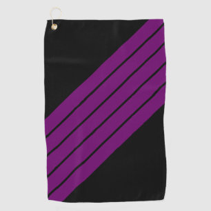 Serviette De Golf Black Purple Striped les années 70 80s Retro Racin