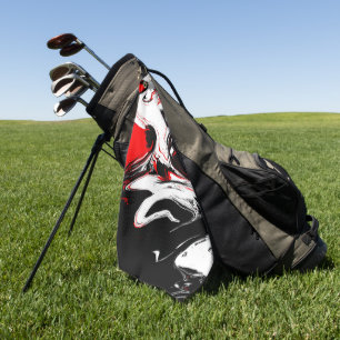 Serviette De Golf Blanc Noir Dans Les Arbres