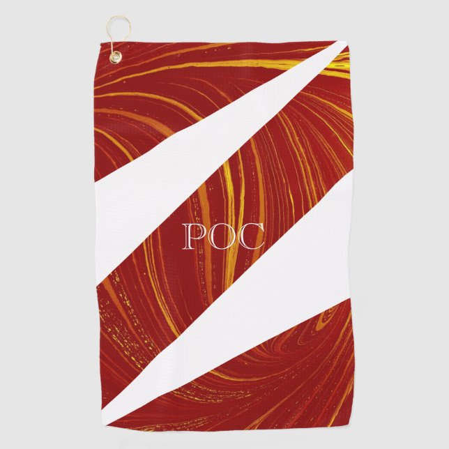 Serviette De Golf Blanc rouge Abstrait (Devant)