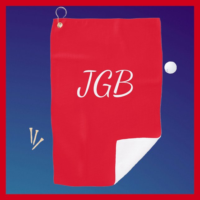 Serviette De Golf Blanc rouge monogramme ou choisir un Arrière - pla (Créateur téléchargé)