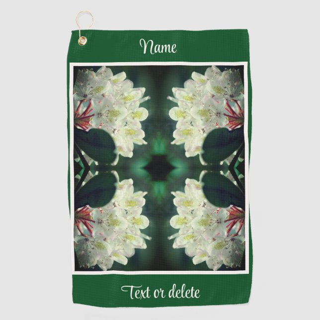 Serviette De Golf Blancs à fleurs d'Azalea Personnalisé (Devant)