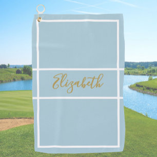 Serviette De Golf Bleu assez simple et poussiéreux avec nom personna