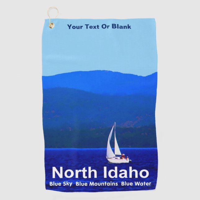 Serviette De Golf Bleu nord de l'Idaho (Devant)