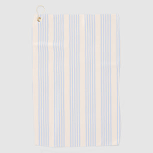 Serviette De Golf Bleu pâle et beige cinq rayures motif