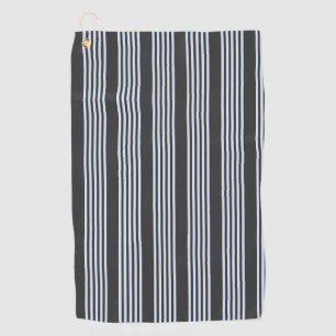 Serviette De Golf Bleu pâle et charbon de bois cinq bandes motif