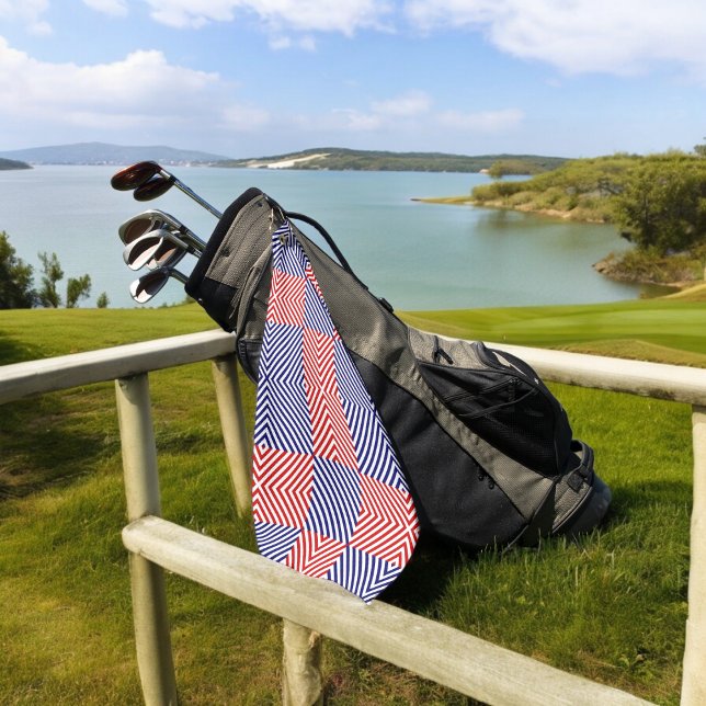 Serviette De Golf Bleu Rouge Traverses (Golf Towel)