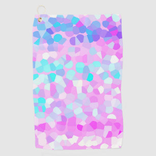 Serviette De Golf Bleu violet rose vert pastel Mosaic Abstrait