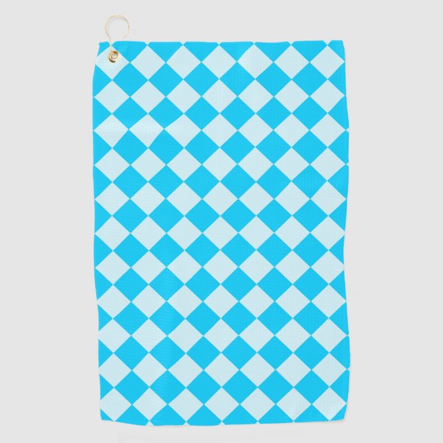 Serviette De Golf Blue Checker Diamond Pattern (Devant)