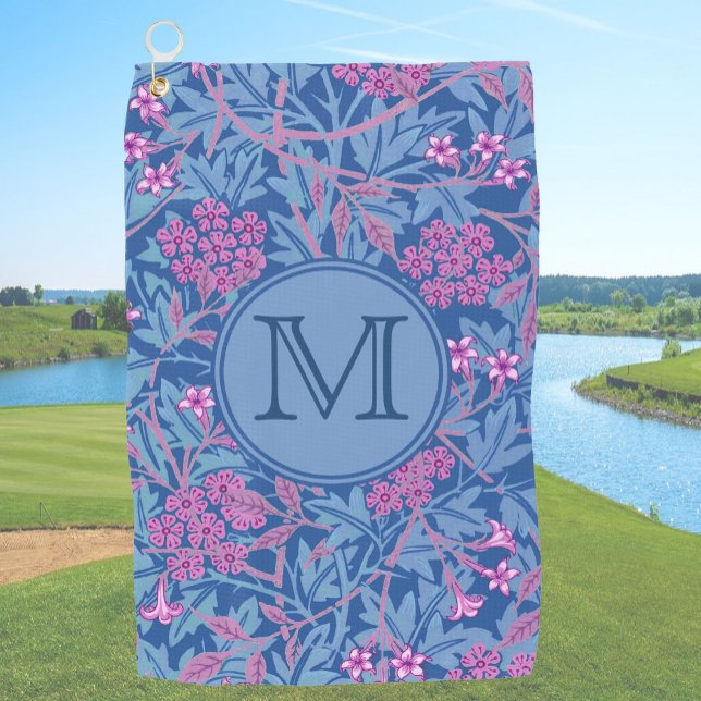 Serviette De Golf Blue Floral William Morris Custom Initial Ladies (Créateur téléchargé)