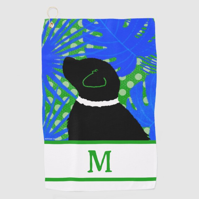 Serviette De Golf Blue Green Island Black Dog Golf Serviette (Devant)