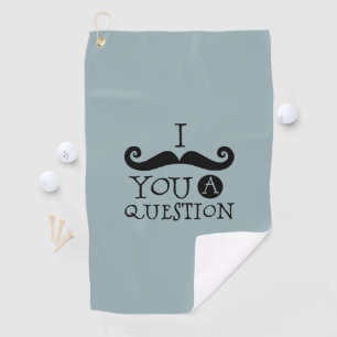 Serviette De Golf Blue Mustache You A Question Humour Fête des pères