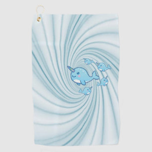Serviette De Golf Blue Narwhal Golf Towne