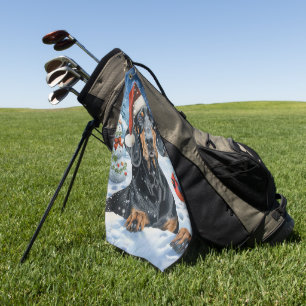 Serviette De Golf Bluetick Coonhound Dog Winter Wonderland Noël