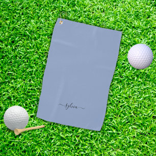 Serviette De Golf Blush Dusty Blue Modern Girl Monogramme Nom