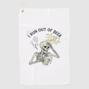 Serviette De Golf Boire Bière Squelette Fantôme Lune Halloween_1