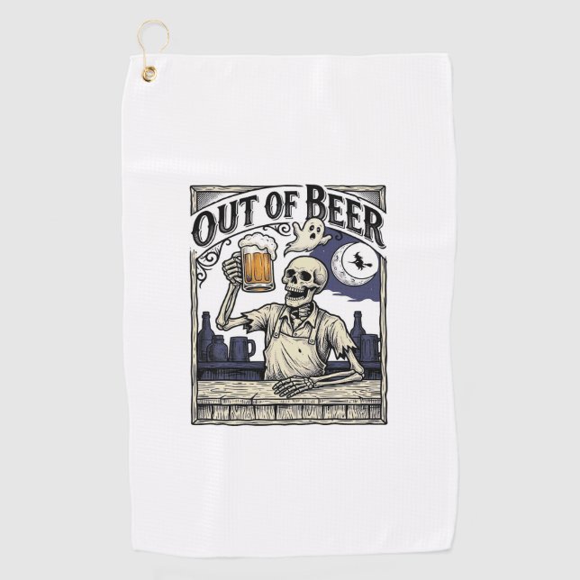 Serviette De Golf Boisson Halloween squelette Vintage Party (Devant)