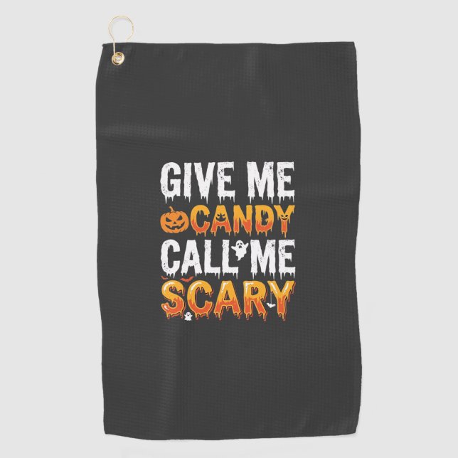Serviette De Golf Bonbons Halloween Création Fantôme Effrayant_1 (Devant)