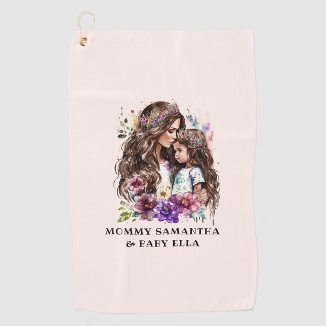 Serviette De Golf Bond adorable maman et fille (7) (Devant)