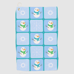 Serviette De Golf Bonhomme de neige et flocons de neige à motif à ca