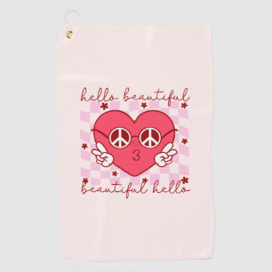 Serviette De Golf Bonjour belle   Cute et coeur