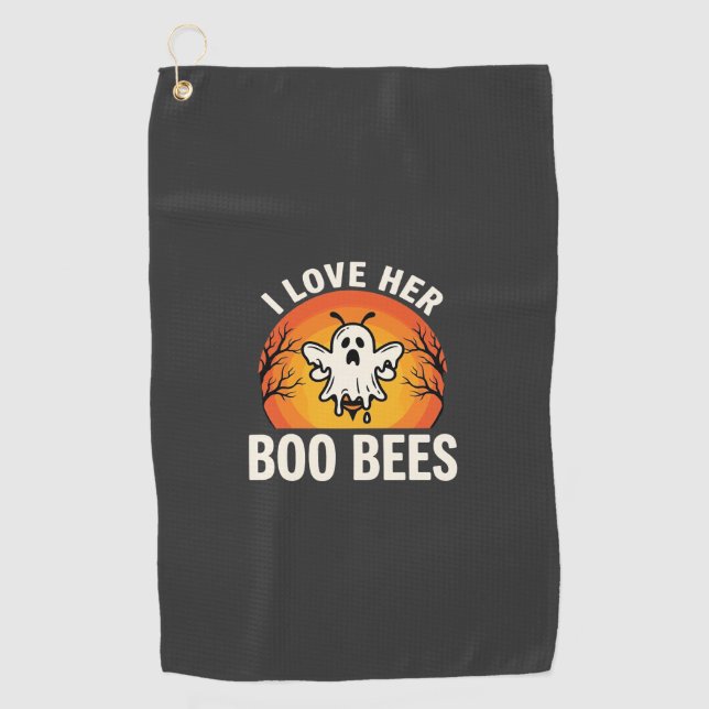 Serviette De Golf Boo Bees Halloween Ghost Bee Drôle Design_1 (Devant)