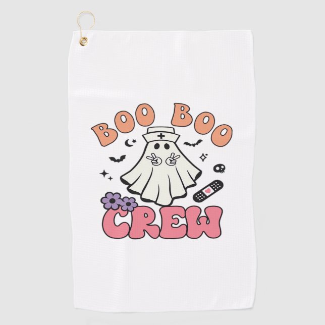 Serviette De Golf Boo Boo Crew Nurse Halloween Ghost Funny Classic T (Devant)