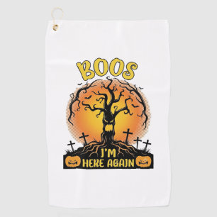 Serviette De Golf Boos Je suis ici encore Halloween Arbre Effrayant