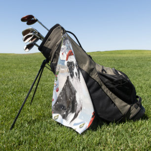 Serviette De Golf Bordure Collie Chien Hiver Merveilles Pays Noël Jo