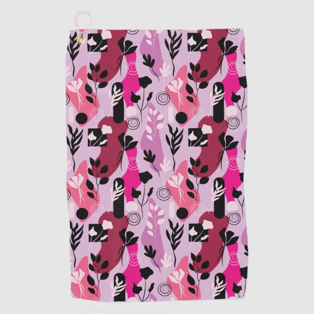 Serviette De Golf Botanique Abstraite (Devant)