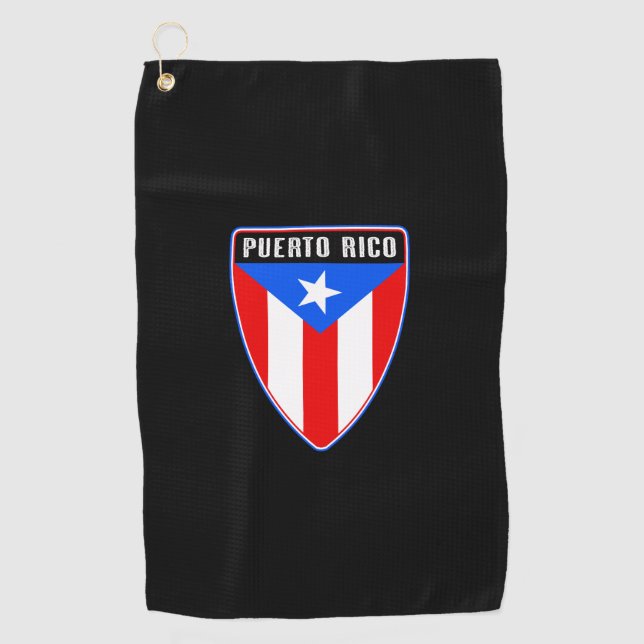 Serviette De Golf Bouclier Porto Rico (Devant)