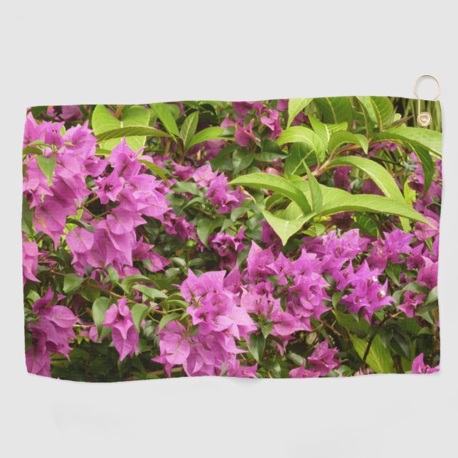 Serviette De Golf Bougainvillea Floral Pourpre Tropical (Horizontal)