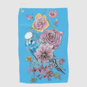 Serviette De Golf Bougie bleu Bougie aquarelle florale Filles Filles